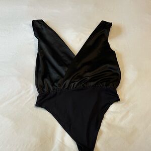 Zara Black Satin Bodysuit